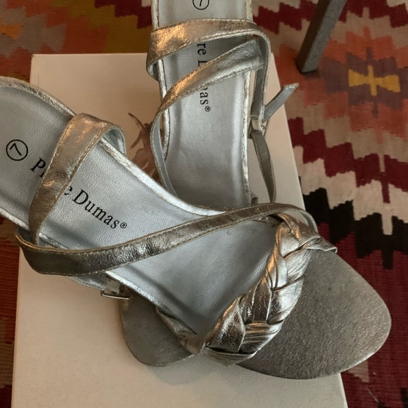 Silver summer wedges, unused - Picture 2 of 3